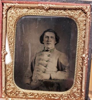 Civil War Confederate 1st Lieutenant Tintype Image 1/6th Plate