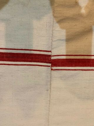 Vintage Hand woven Red and White Blanket 2