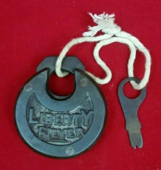 Vintage Liberty 6 Lever Steel Pancake Padlock With Key