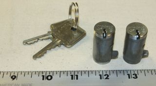2 X Medeco Plug Cylinder Locks W/ 2 Keys