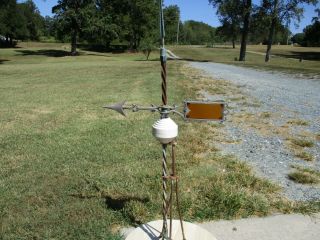 Rare Antique Vintage Weather - Vane Lightning Rod Glass Amber Tail Arrow