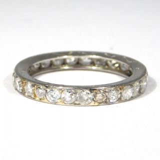 Art Deco Platinum Diamonds Sapphires Eternity Band Size 6.  5