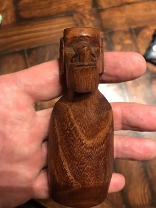 Vintage Carved Wood Easter Island Moai Figure Oceanic Tribal Art