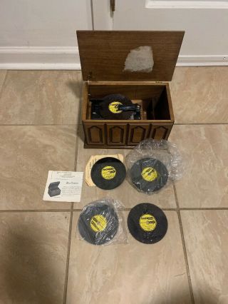 Vintage Thorens Ad - 30 Disc Music Box In Walnut Wood Case Plus 5
