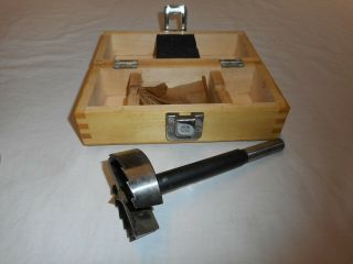 2 - 3/8 " Diameter Forstner Drill Bit 1/2 " Shank X 2 " Long Hole Saw In Wood Box