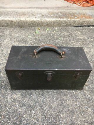 Antique Vintage Industrial Hamilton Ohio Metal Products Tool Box
