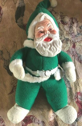 Vintage Rushton Santa Claus - Rare Green Suit 18 " Tall