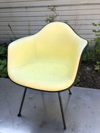 Herman Miller Chair Arm Modern Fiberglass Padded Vtg Art Deco Mid Century Yellow