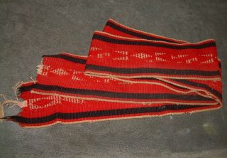 Old Zuni Pueblo Belt Dance Sash Hand Woven Wool 74 " Native American Indian