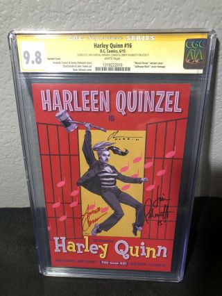 2016 Dc Harley Quinn 16 Cgc Ss X3 Elvis Jailhouse Rock Movie Poster Variant