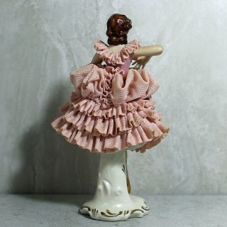 Vintage Dresden Lace Porcelain Ballerina Dancing Lady Figurine Germany SK01339 2