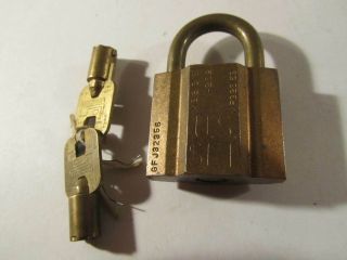 Vintage Dynalok US Govt Brass Padlock High Security Tubular Lock US SET 2 Keys 3
