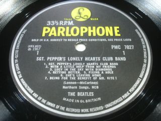 The Beatles Sgt.  Peppers Parlophone Uk Mono First Patents Pending G/fol