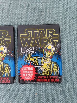 (2) 1977 Topps Star Wars Series 1 Wax Packs Packs Authentic Unsearched 3