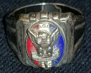 Eagle Scout Ring Vintage Sterling Silver Eagle Scout Bsa Boy Scouts Ring Size 10