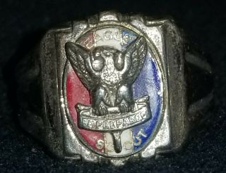 EAGLE SCOUT Ring Vintage Sterling Silver Eagle Scout BSA Boy Scouts Ring Size 10 2