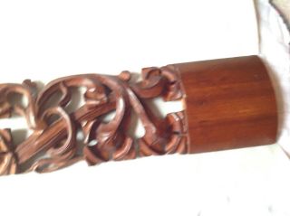 Large Vintage Solid Wood Hand Carved Wall Hanging 32.  25 
