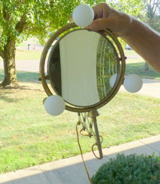 Vintage / Antique 2 Sided Shaving Mirror W/ Accordian Wall Mount