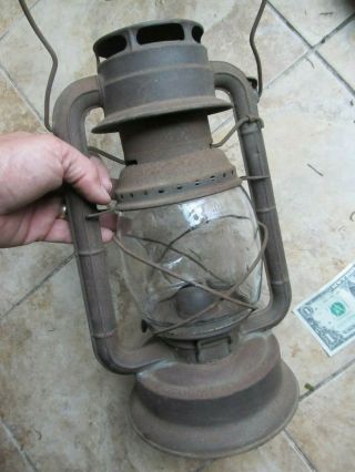 Antique Dietz D - Lite Kerosene Oil Lamp,  Lantern,  Railroad,  Patent 1914,  Wwi