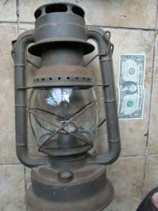 Antique Dietz D - Lite Kerosene Oil Lamp,  Lantern,  Railroad,  Patent 1914,  WWI 2