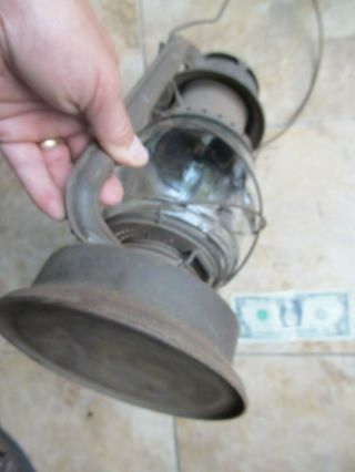 Antique Dietz D - Lite Kerosene Oil Lamp,  Lantern,  Railroad,  Patent 1914,  WWI 3