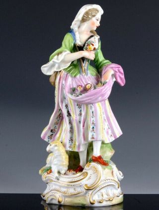 Very Fine C1920 Antique Dresden Germany Porcelain Maiden Figurine Lamp