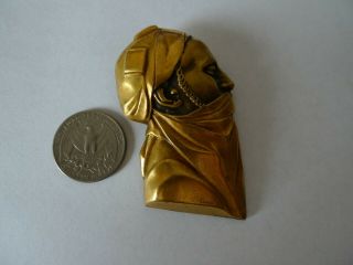 Vintage French Art Deco Large Gold Tone Brooch By Emile Monier