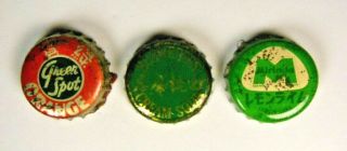 (3) Different - Soda Caps - Asian - Schweppes,  Green Spot,  Mirinda