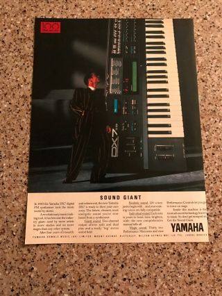 1987 Vintage 9x12 Print Ad For Yamaha Dx - 7 Digital Synthersizer Sound Giant