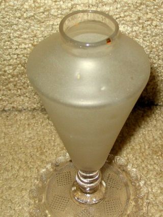 Rare Early 19th c Boston Sandwich Glass Whale Oil Lamp Cup Plate Base Blown 3