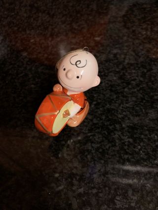 Vintage Charlie Brown Peanuts Porcelain Drummer Ornament 1950