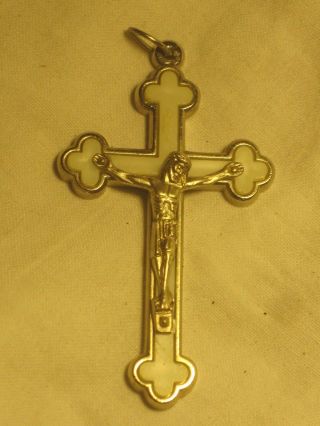 Inri Jesus Christ Cross Crucifix Italy 2.  5 " Pendant Religious Charm Unique 3d