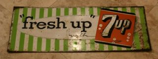 Rare Large Vintage 1950’s 7up Soda Pop Store - 11 3/4 X 30 Inches Advertising Sign
