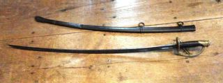 Us Civil War Model 1860 Ames,  Chicopee,  Ma.  Calvary Saber Sword W/scabbard