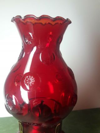 VINTAGE L.  E.  SMITH MOON AND STARS RED GLASS 12 