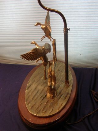 Vintage Donald McDonald Sportlamp Brass Sculpture Flying Ducks Geese Numbered 56 3