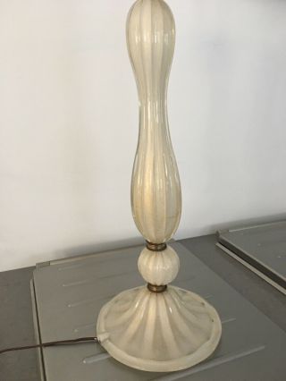 Murano Italy Glass Table Lamp Vintage Baluster Shape Order Gold Incalmo