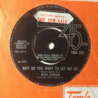 Marv Johnson: " Why Do You Want To Let Me Go " On Uk Tamla Motown Tmg 525