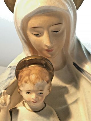 Vintage Our Lady Of The Snows W/baby Jesus Belleville Ill.  Hand Painted Japan