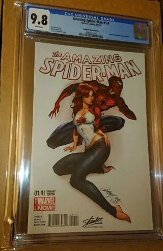 Spider - Man 1.  4 Cgc 9.  8 Campbell Variant Cover Canada Mj Limited Edition