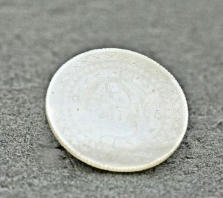 Antique Chinese Hand Carved Mother Of Pearl Gambling Chip Circa 1800s