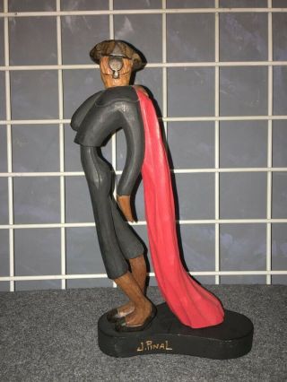Jose J.  Pinal carved wooden bullfighter figure 12 