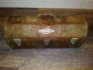 Old Craftsman Vintage Metal Tool Box 19 - 1/2 " X 8 " X 7 "