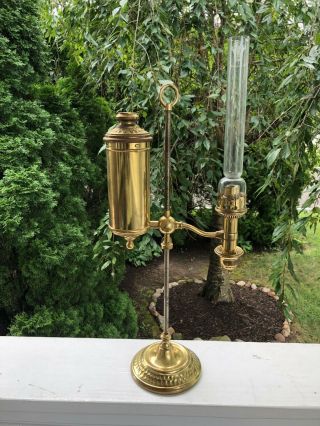 Post & Co American Student Oil Lamp Brass Single Arm C1877 Cincinnati