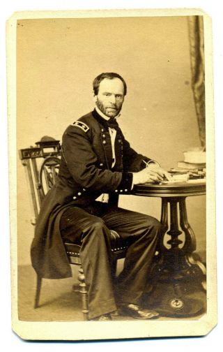 Civil War Major General William T.  Sherman Rare Cdv Photo 1864 March To The Sea