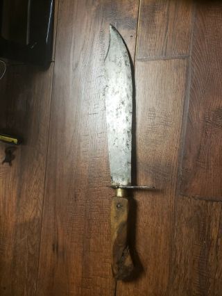 Civil War Era Or Earlier Clip Point Bowie Knife 19 1/2 " Overall