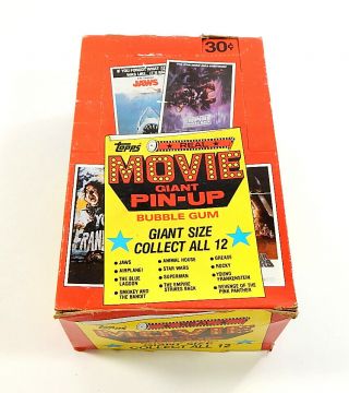 1980 Topps Giant Movie Pin Up Posters Full Box Star Wars Empire Grease Rocky