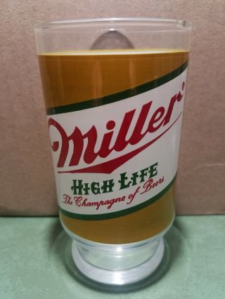 Vintage Miller High Life Beer Drinking Glass Mug The Champagne Of Beers