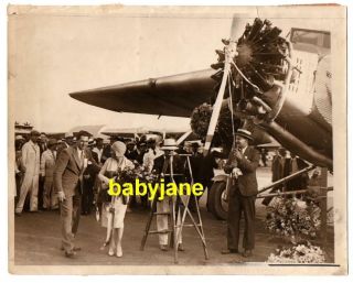 Gloria Swanson Vintage 8x10 Photo 1929 Christens Transcontinental Air Transport