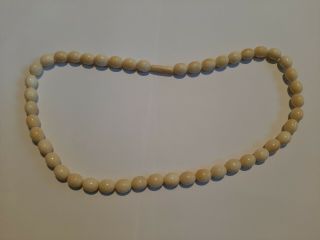 Antique Vintage Chinese Bovine Bone Beads Necklace 22inchs